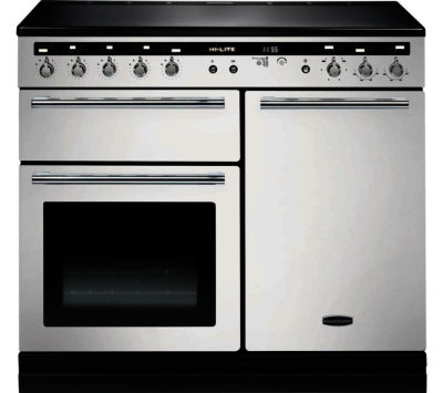 RANGEMASTER  Hi-LITE 100 Electric Induction Range Cooker - White & Chrome